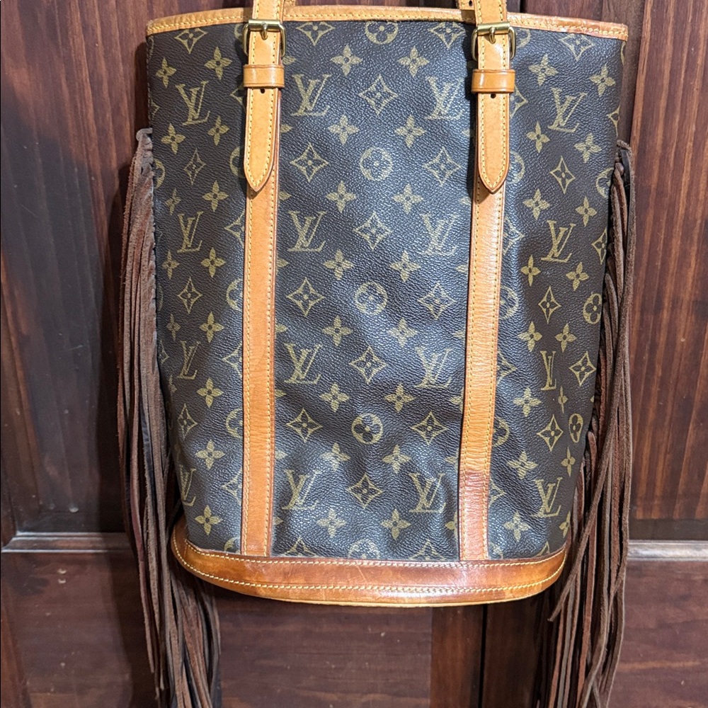 Louis Vuitton Monogram Tote with Fringe in Brown and Tan - Picture 3 of 5